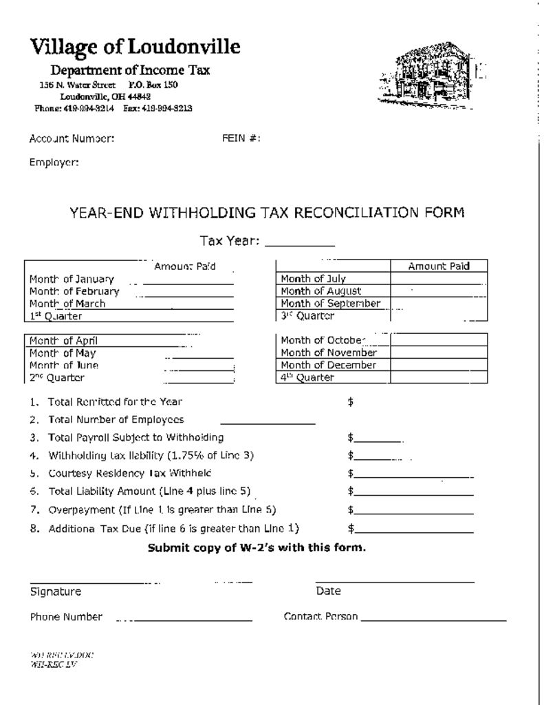 Loudonville Tax Department Village of Loudonville