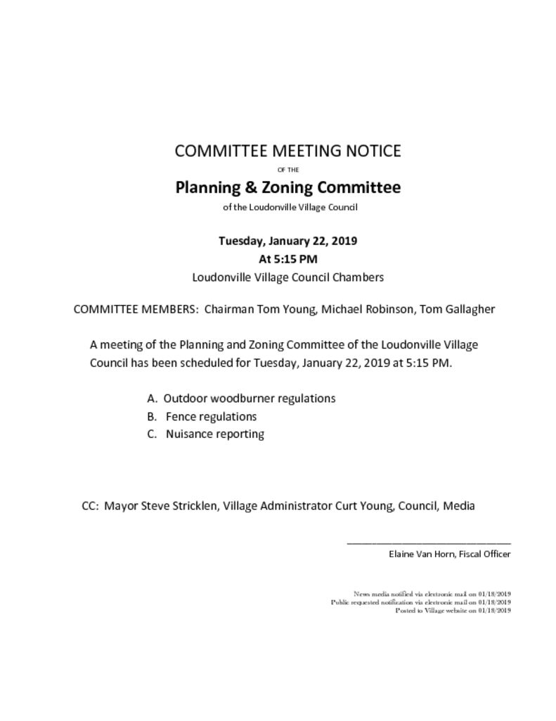 thumbnail of COMMITTEE MEETING NOTICE Jan 22 2019