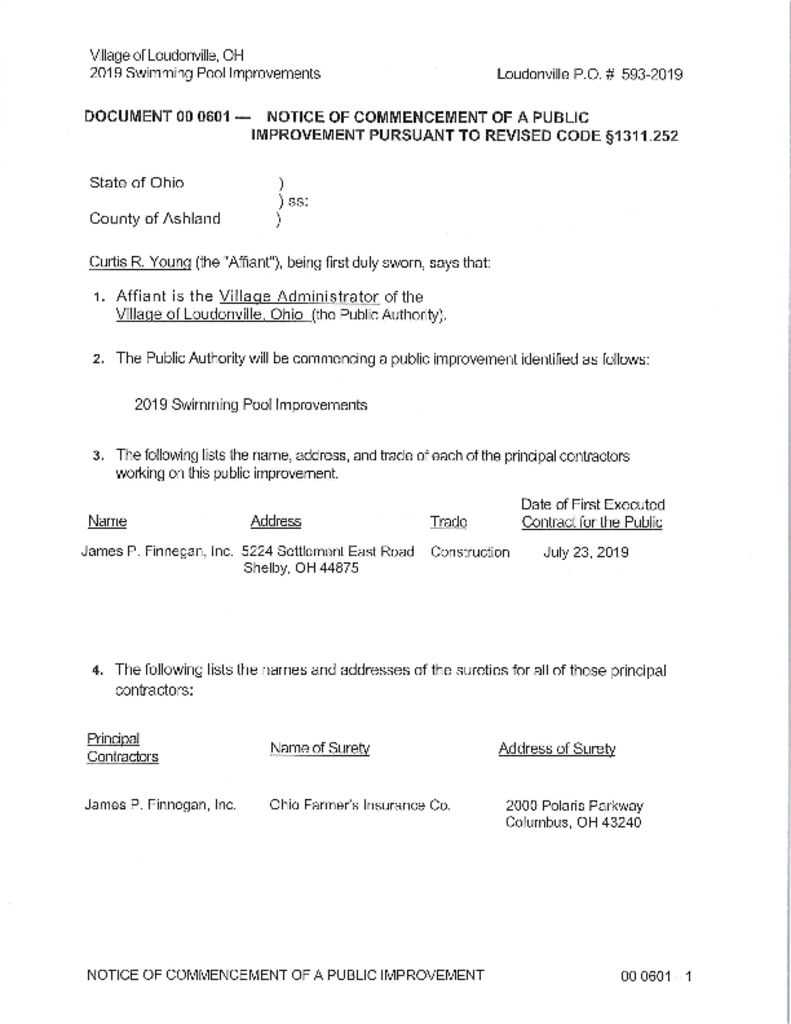 thumbnail of Notice of Commencement – Finnegan – 2019