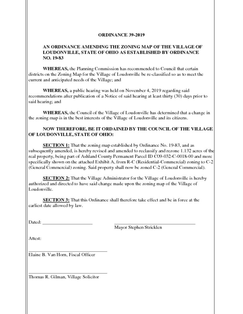 thumbnail of Ordinance 39-2019 – Zoning Map Amendments