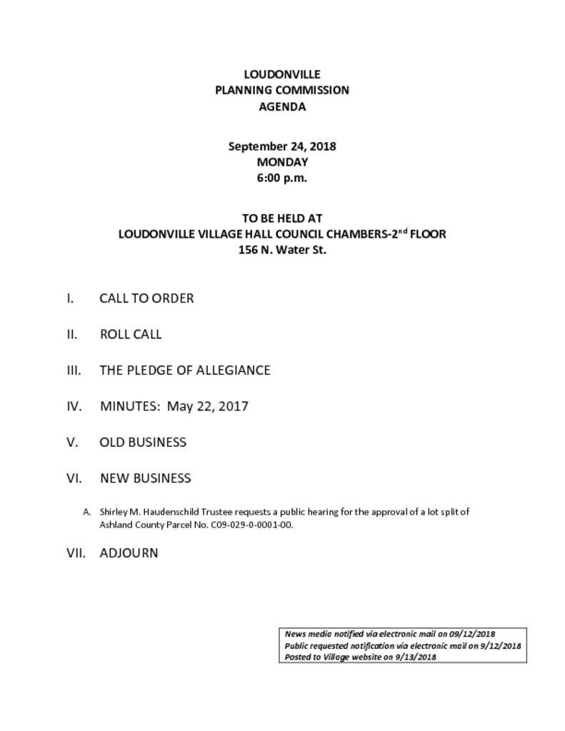 thumbnail of PLANNING COMMISSION AGENDA 9-24-18