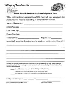 Public Records Request and Acknowledgement Form