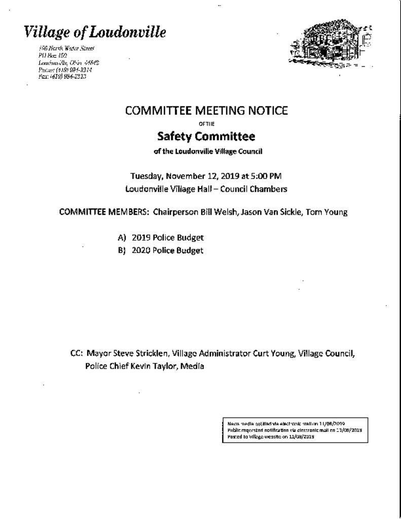thumbnail of Safety Committee Nov 12 2019